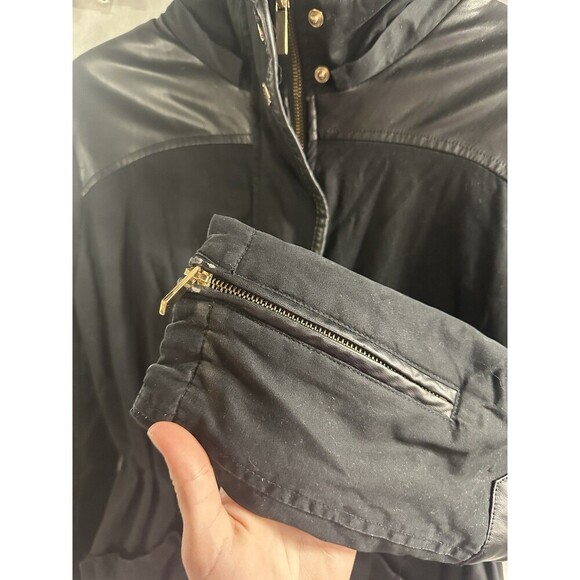 French Connection Black Parka Jacket Size M Winter Fall‎ Winter Premium Slimming - Picture 6 of 9